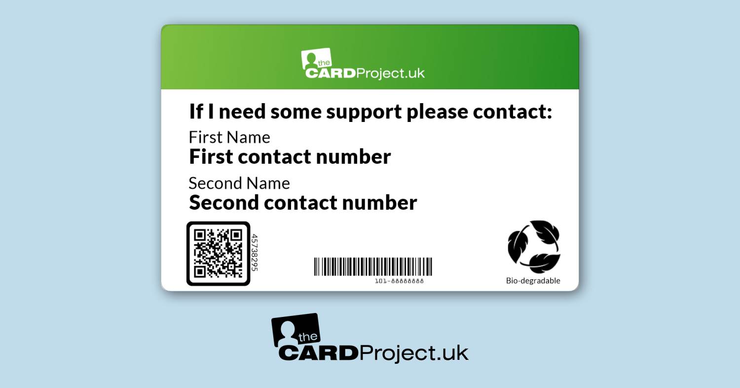 Visually Impaired Awareness Medical ID Alert Card  (REAR)